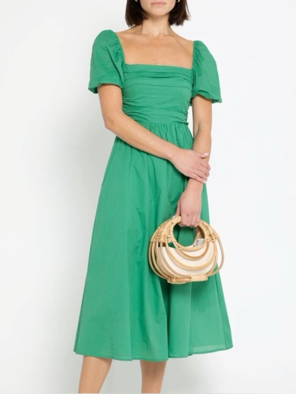 O.P.T. River Midi Puff Sleeve in Kelly Green Size Small